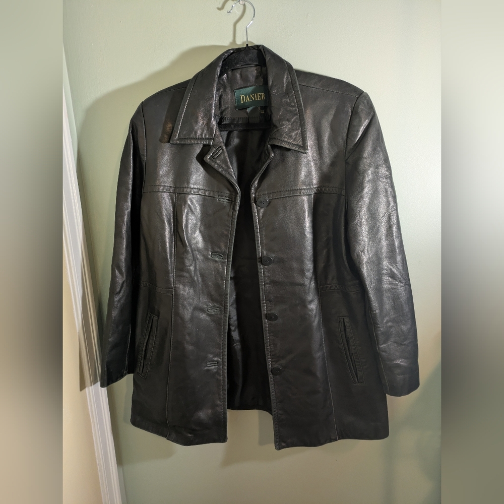 Danier Black Leather Jacket for Men